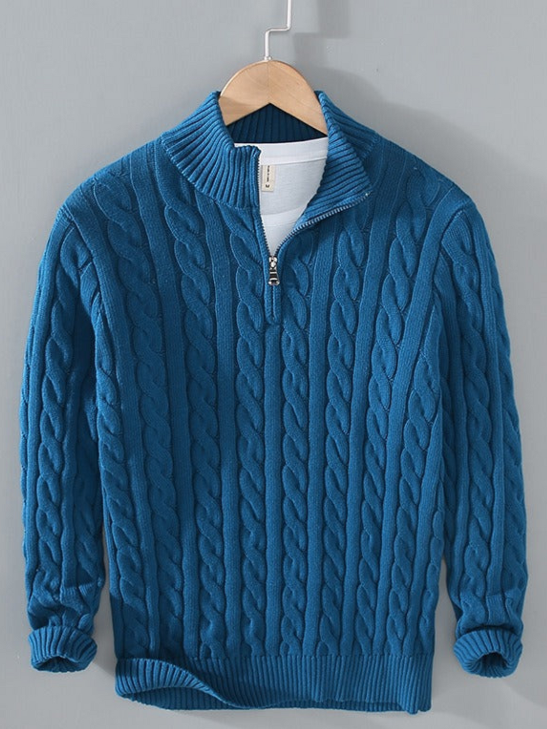 Herren Reißverschluss Strickpullover