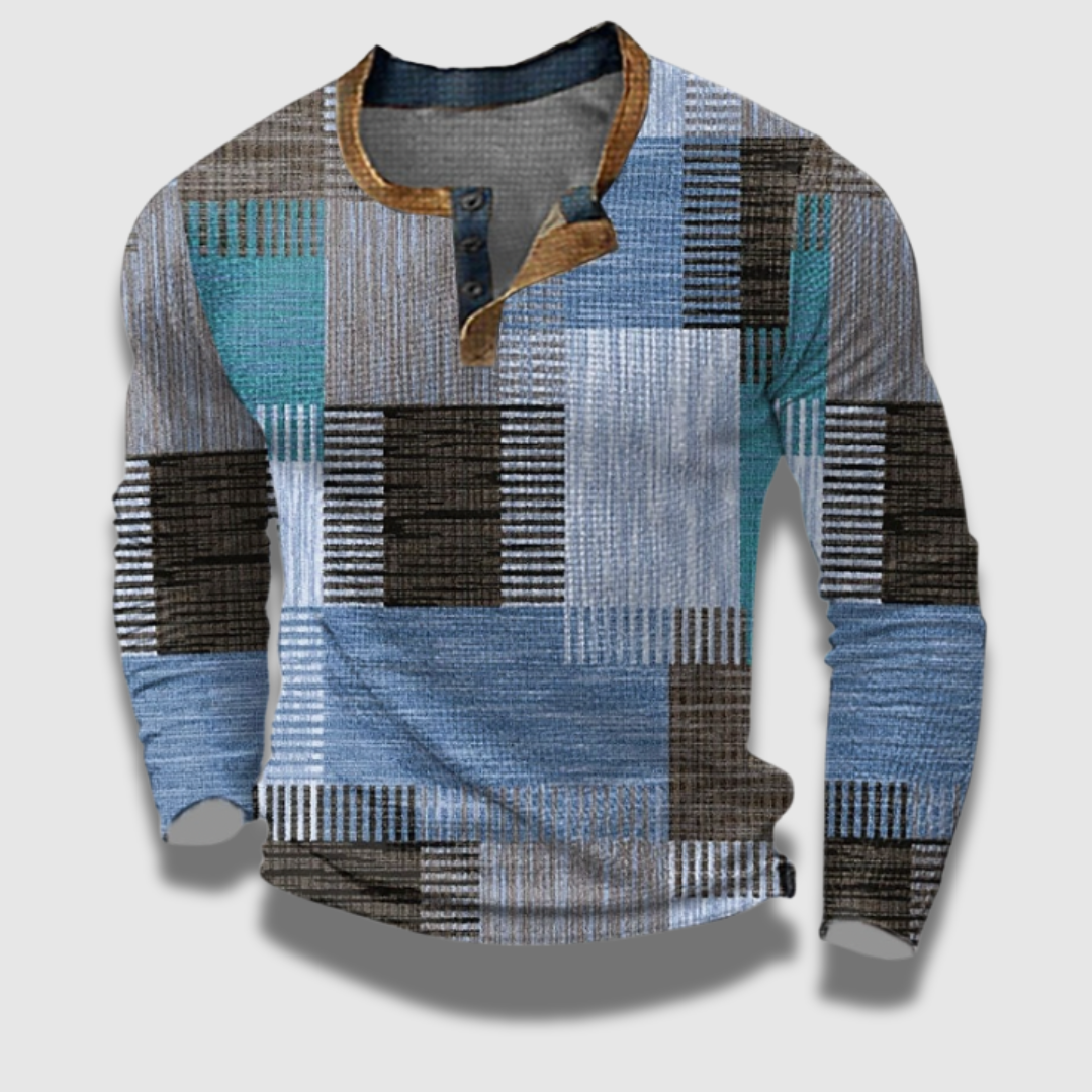 Herren Klassischer Halber Reißverschluss Mehrfarbiger Strickpullover