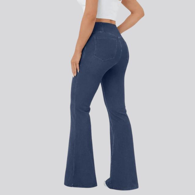 Damen High-Waist Flare Leggings – Weite Yoga Fitnesshose