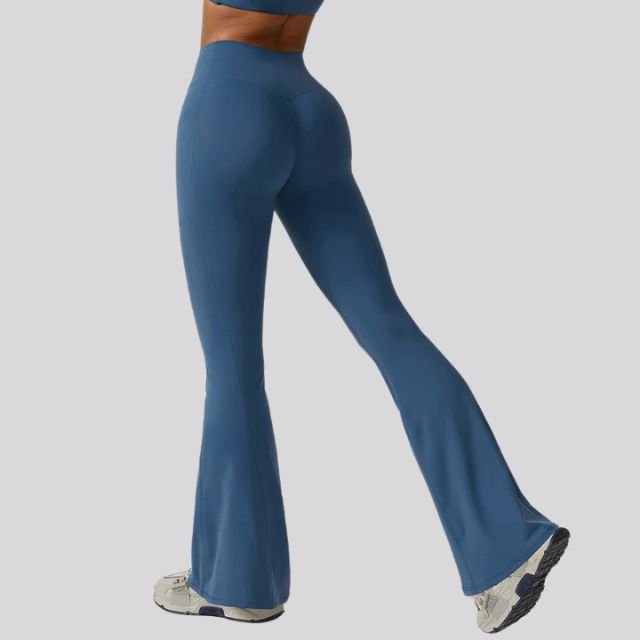 Damen High-Waist Flare Leggings – Weite Yoga Fitnesshose