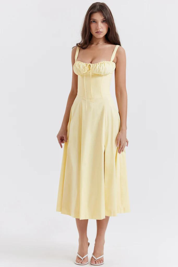 Damen Korsettkleid Mit Blumenmuster