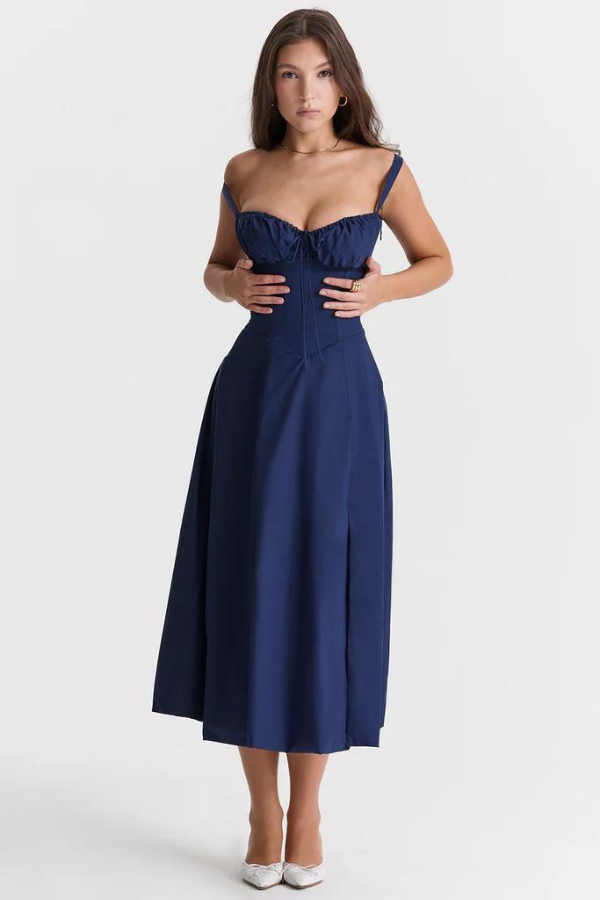 Damen Korsettkleid Mit Blumenmuster