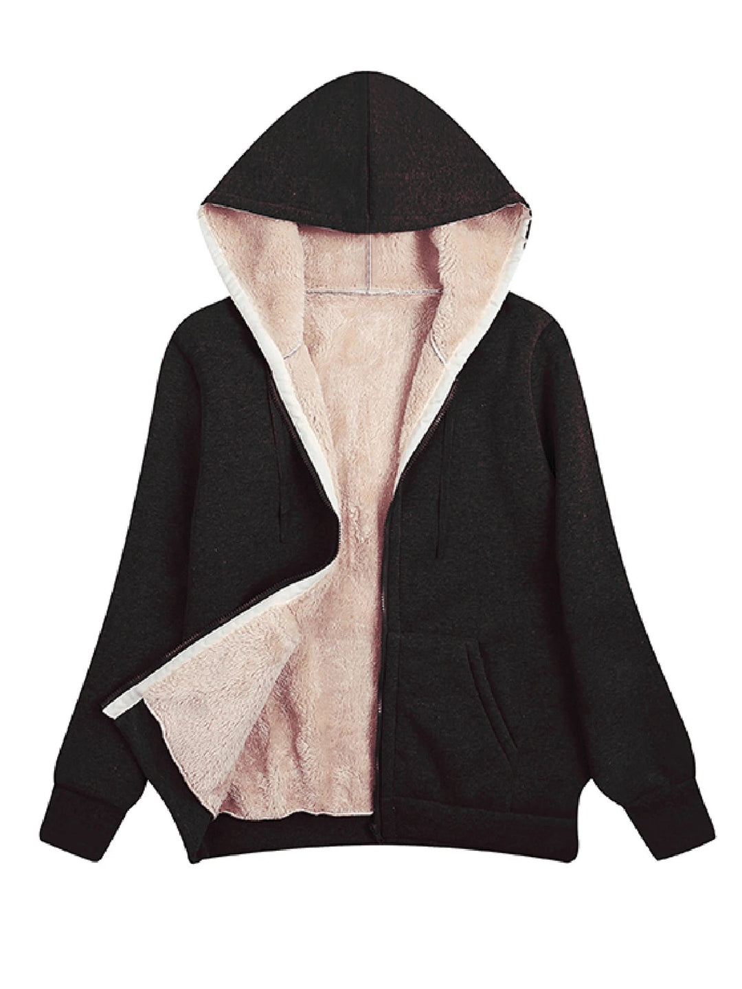 Warme Fleece Jacke mit Kapuze für Damen – Stilvoll und Bequem für Kühle Tage 0