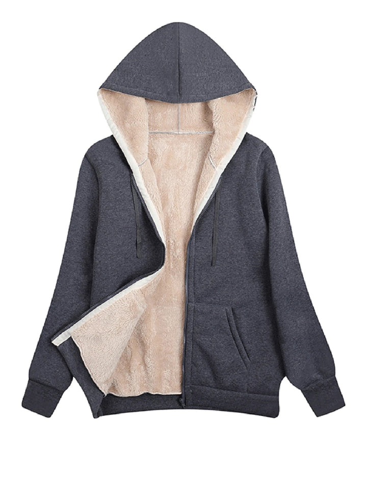Warme Fleece Jacke mit Kapuze für Damen – Stilvoll und Bequem für Kühle Tage 1