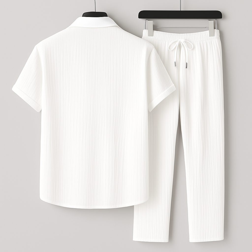 Herren Leinen Zweiteiler Set