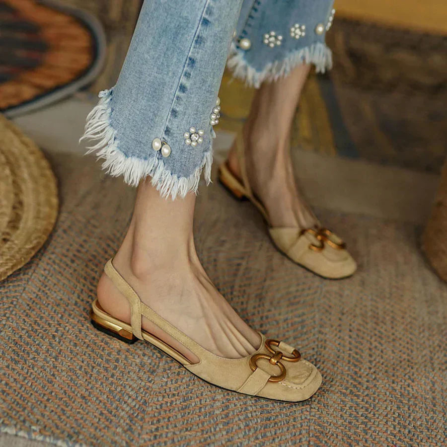 Damen Lederschuhe Mit Geschlossener Spitze