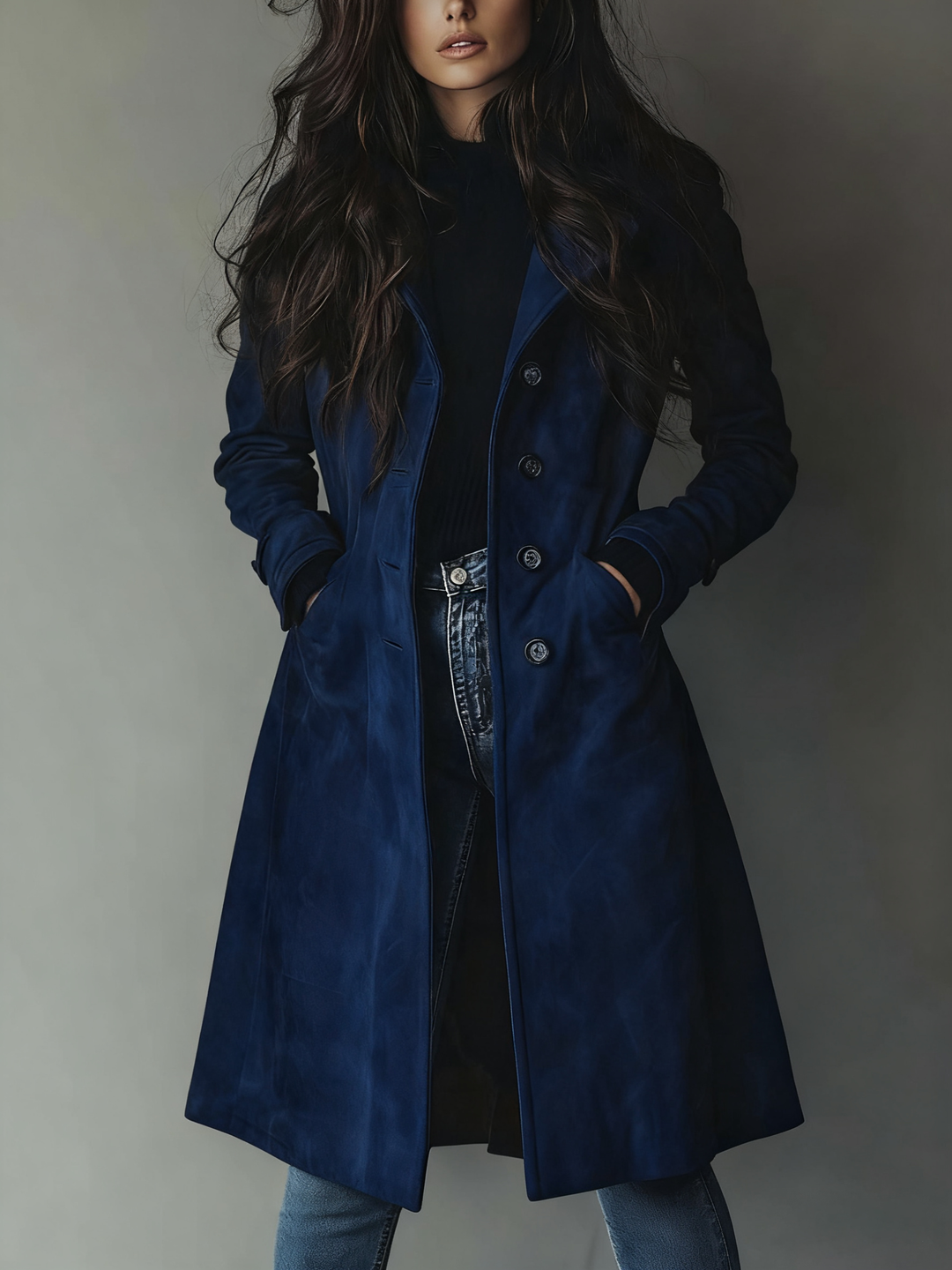 Teresa | Klassischer Wildleder-Trenchcoat mit Vintage-Flair