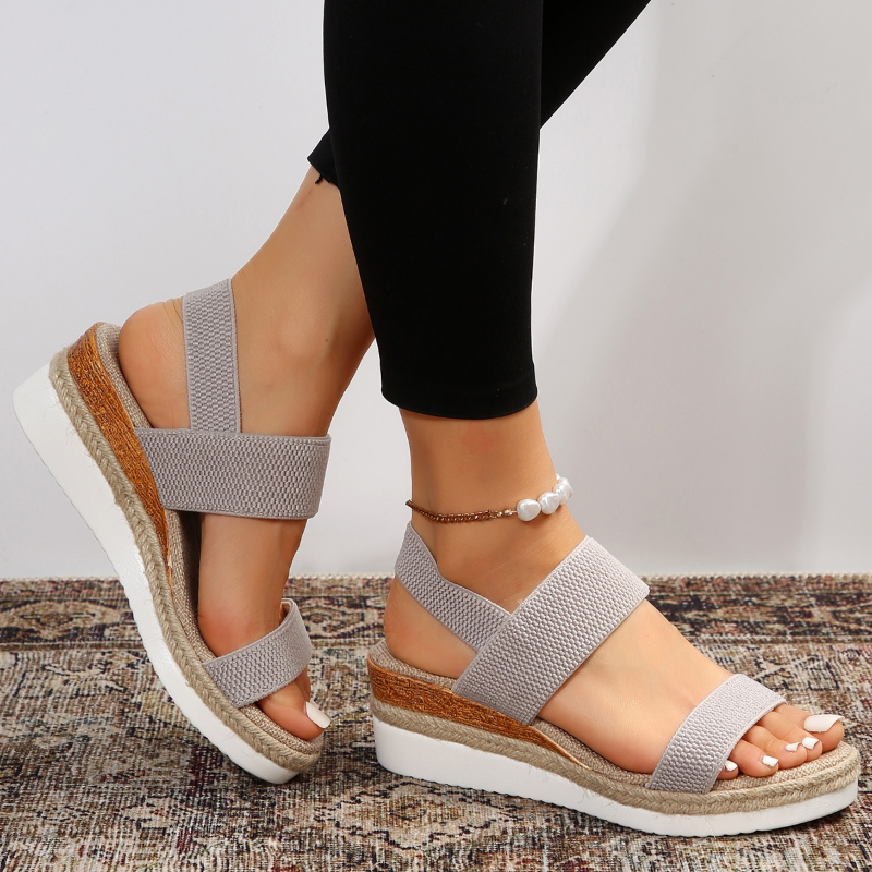 Damen Plattform Sandalen Mit Fußstütze