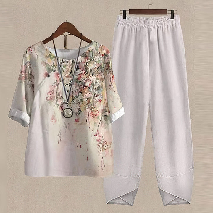 Damen Blumen Outfit Set