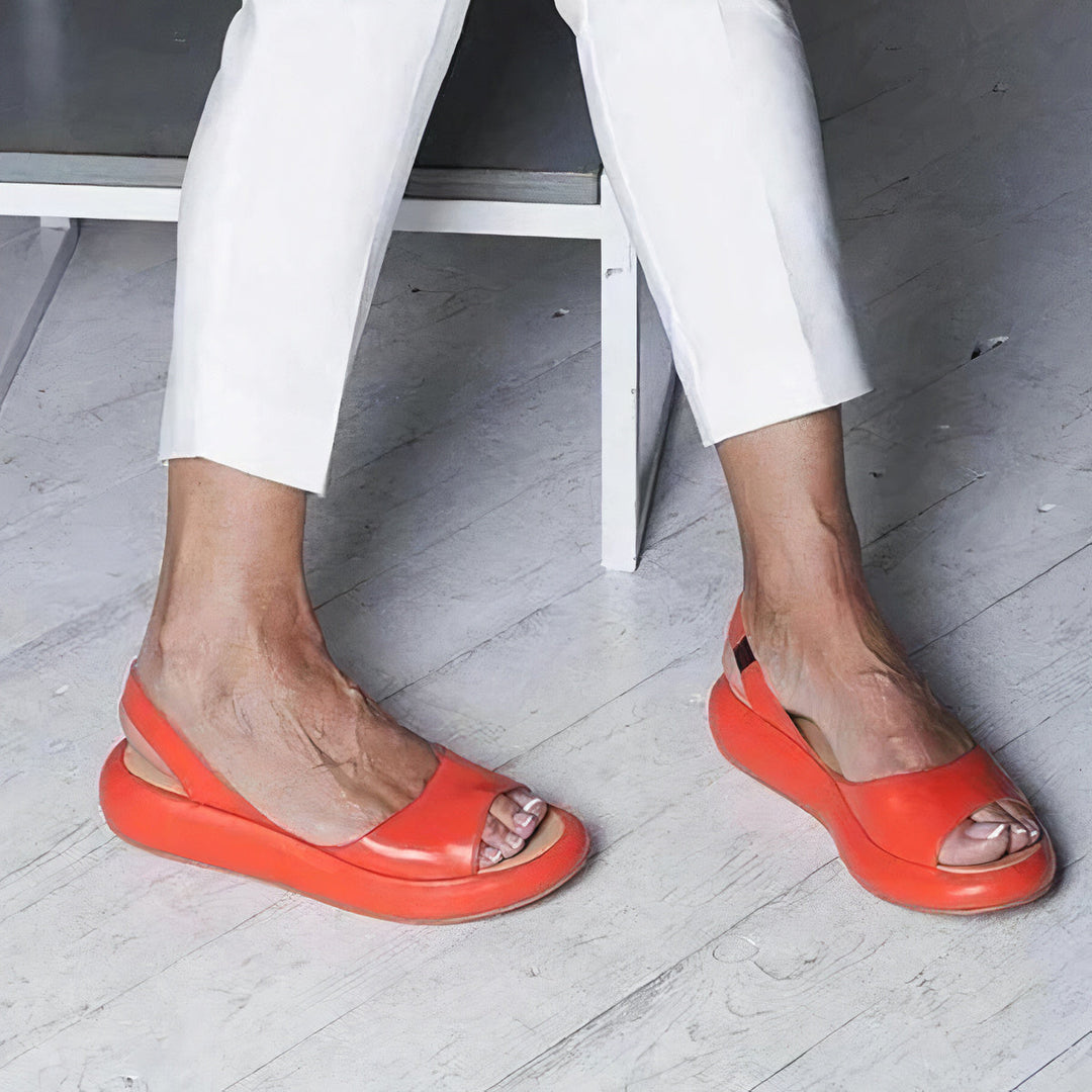Bequeme Damen-Sandalen mit offener Zehenpartie – Sommer-Pantoletten aus Kunstleder
