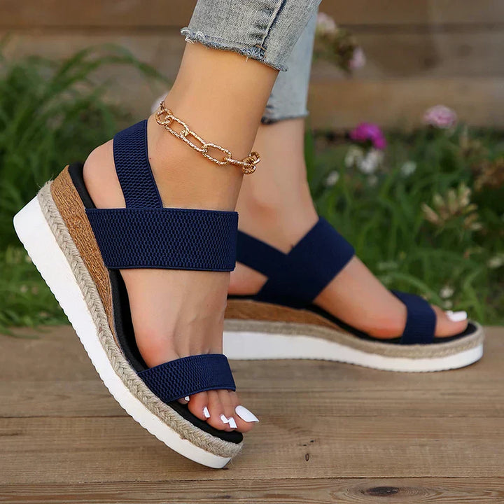 Damen Plattform Sandalen Mit Fußstütze