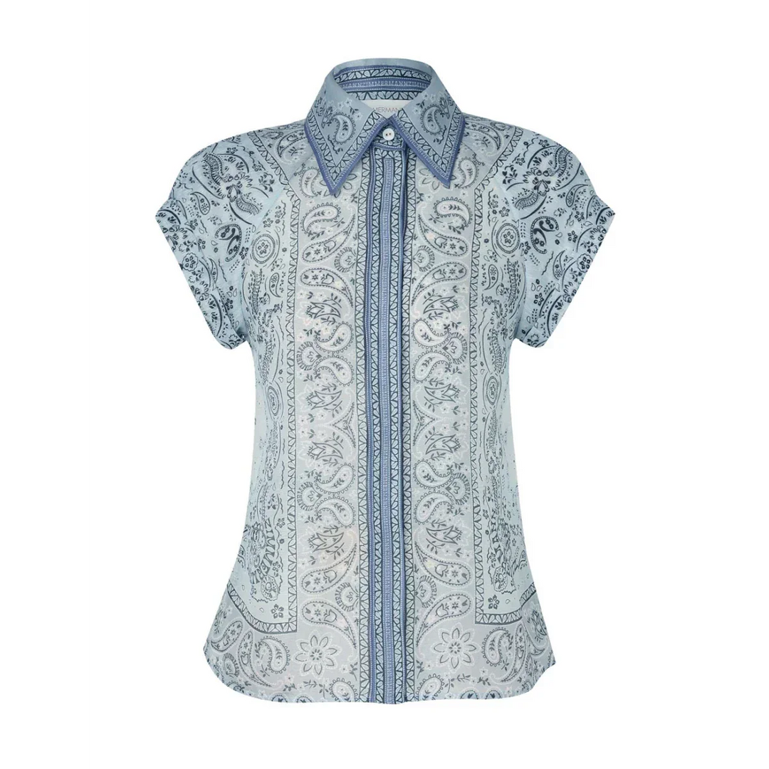 Damen Knopfleiste Kurzarm Gürtelkleid