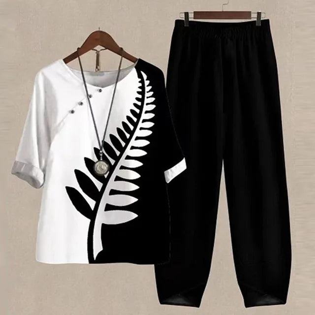 Damen Blumen Outfit Set