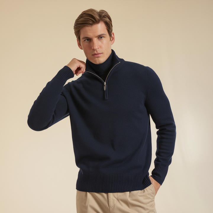 Marineblauer  Warm und Bequem Wollpullover für Männer