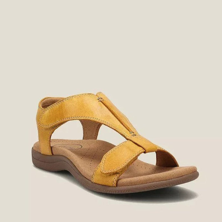 Damen Flache Ledersandalen