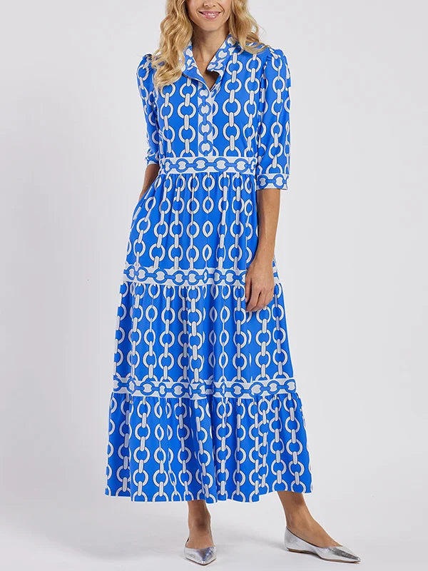 Damen Maxikleid Mit Kettendruck
