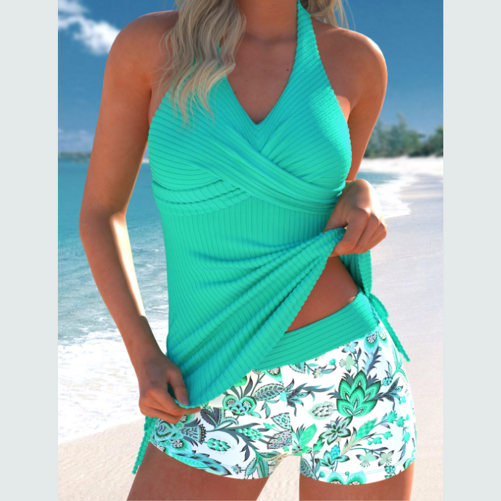 Damen Zweiteiliges Strandoutfit Mit Blumenmuster