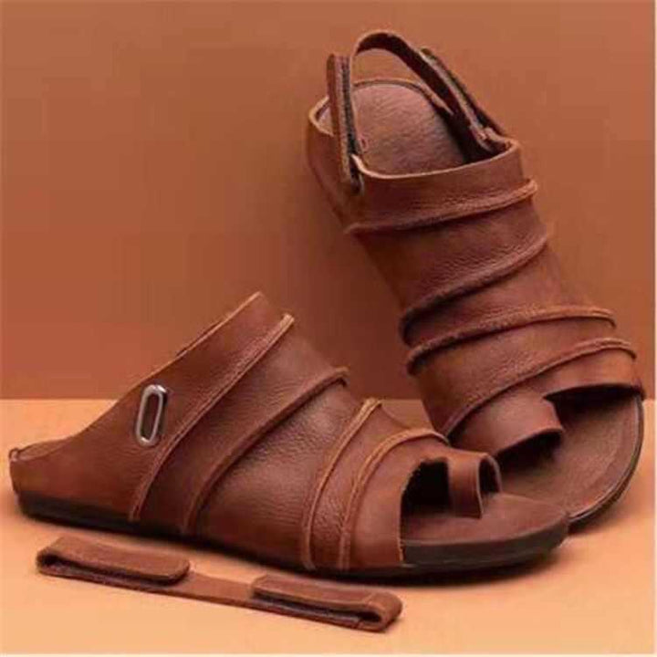 Damen Orthopädische Leder Sandalen Zur Fußkorrektur