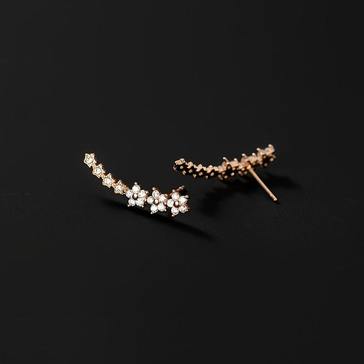 Damen Glitzernde Ohrklemmen Mit Blumen- Und Sternenmotiv – Eleganter Schmuck