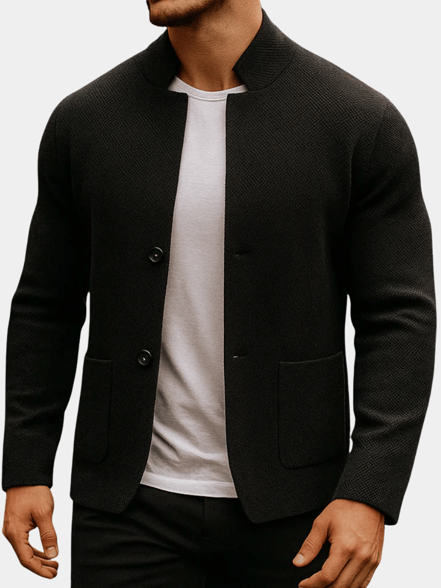 Herren Geknöpfter Wollcardigan – Skandinavischer Langarm Strickpullover