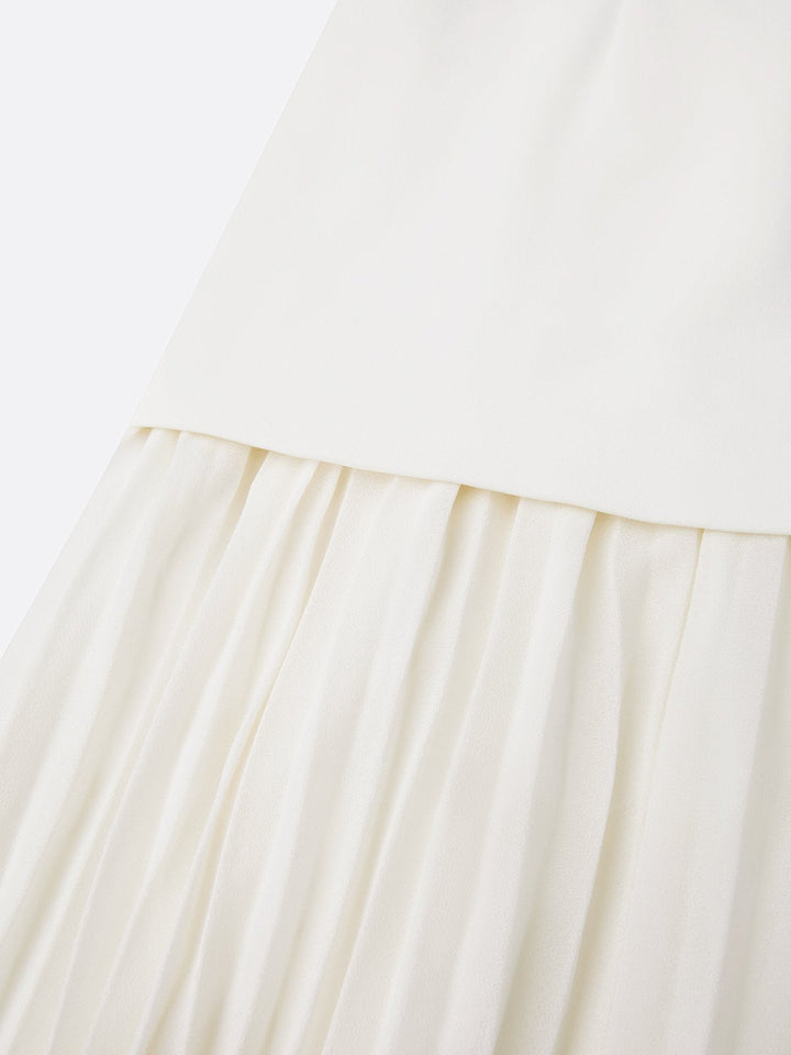 Ärmelloses Maxikleid für Damen mit fließenden Falten – Elegantes Brautjungfernkleid