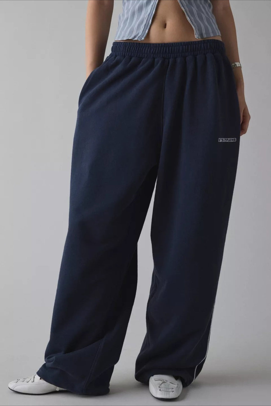 Damen Lange Bestickte Locker Geschnittene Strickhose – Müheloser Chic