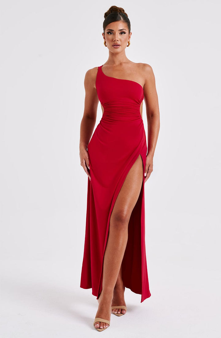 Damen Asymmetrisch Rückenfreies Langes Kleid