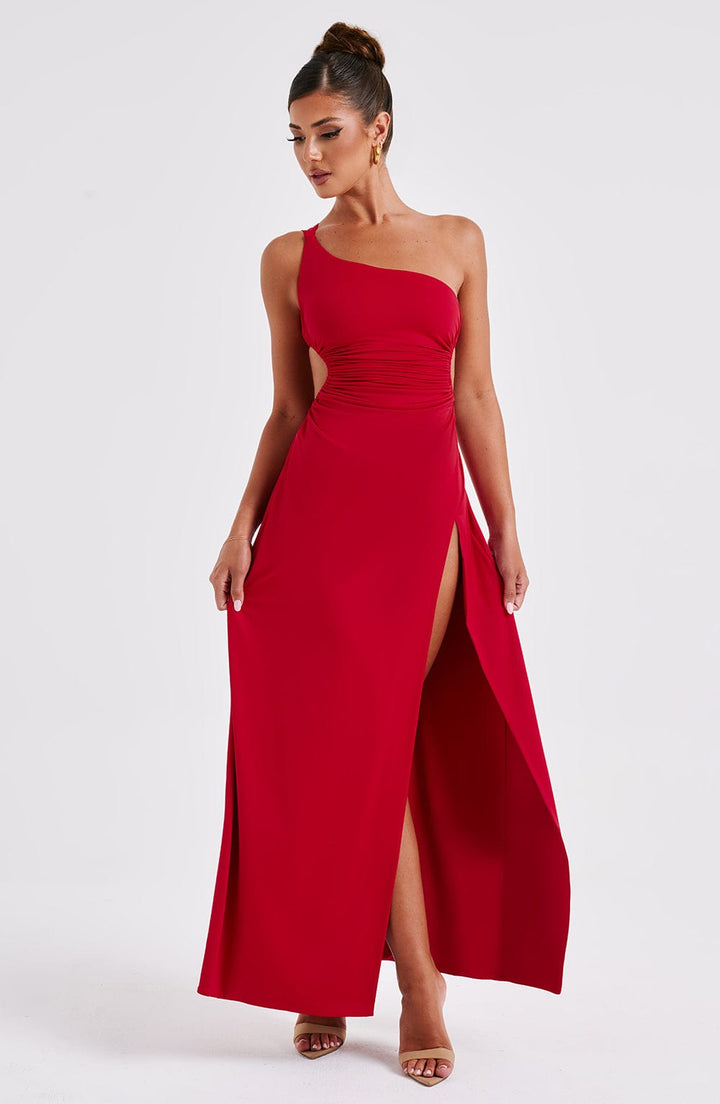 Damen Asymmetrisch Rückenfreies Langes Kleid