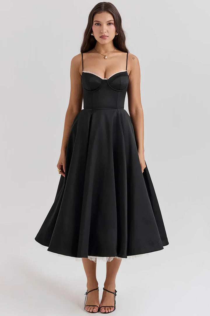 Damen Ärmelloses Korsett Midikleid - Eleganter Dinner Party Stil