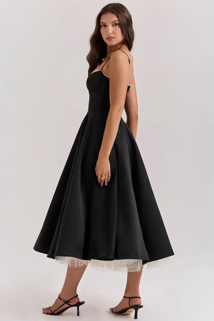 Damen Ärmelloses Korsett Midikleid - Eleganter Dinner Party Stil