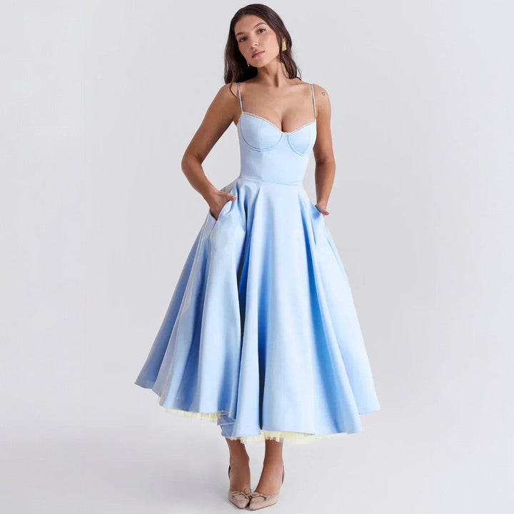 Damen Ärmelloses Korsett Midikleid - Eleganter Dinner Party Stil