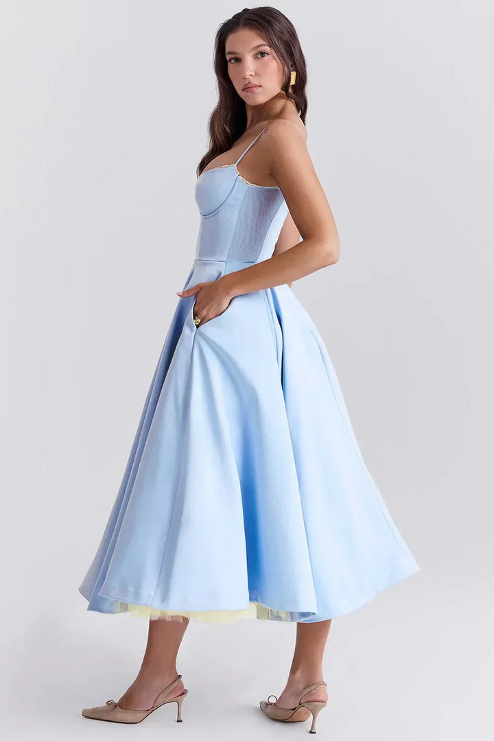 Damen Ärmelloses Korsett Midikleid - Eleganter Dinner Party Stil