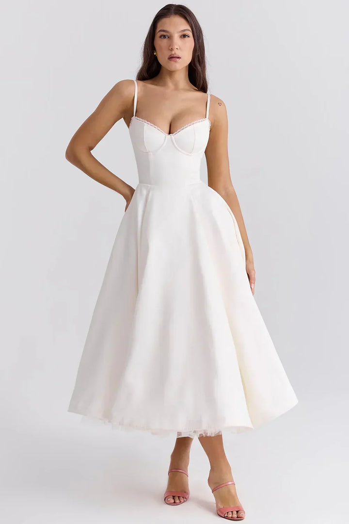 Damen Ärmelloses Korsett Midikleid - Eleganter Dinner Party Stil