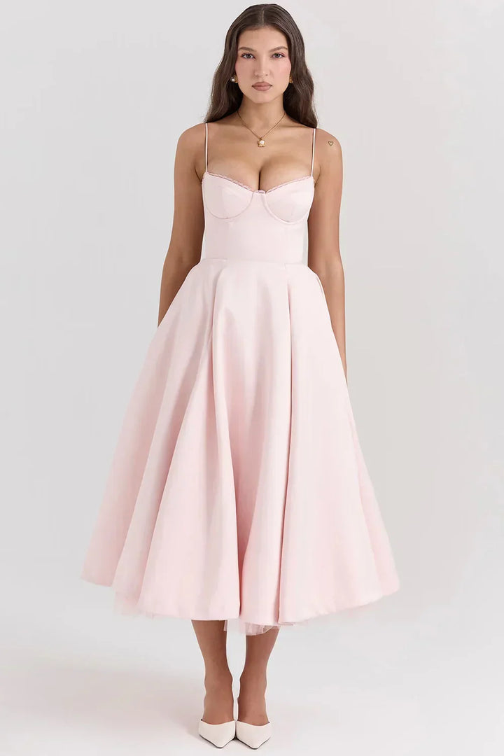 Damen Ärmelloses Korsett Midikleid - Eleganter Dinner Party Stil