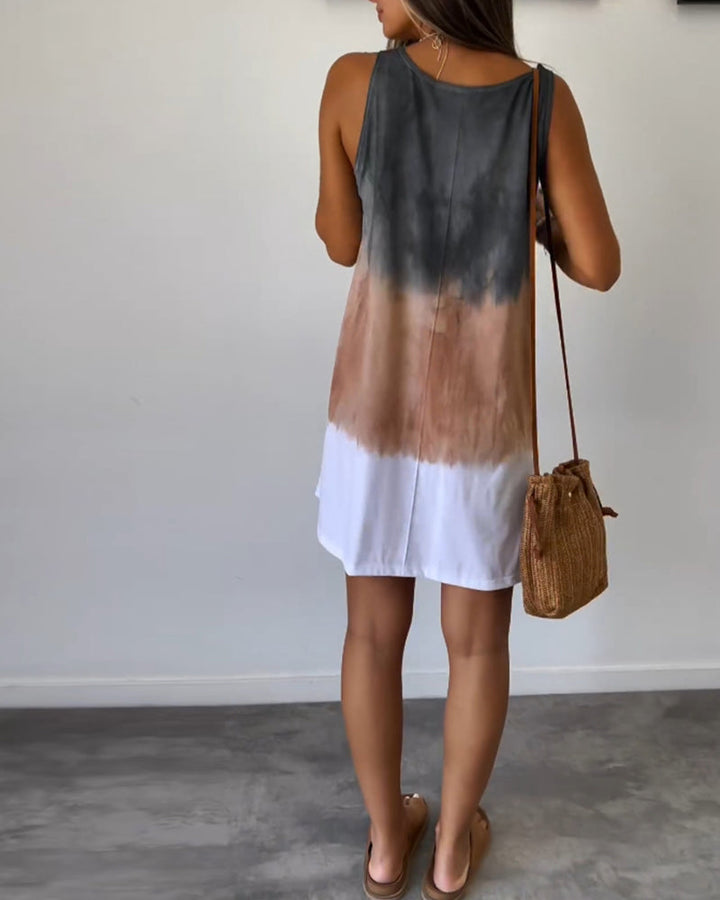 Damen Tie And Dye Print Kleid