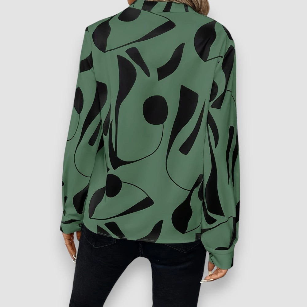 Damen V Ausschnitt Seidenbluse