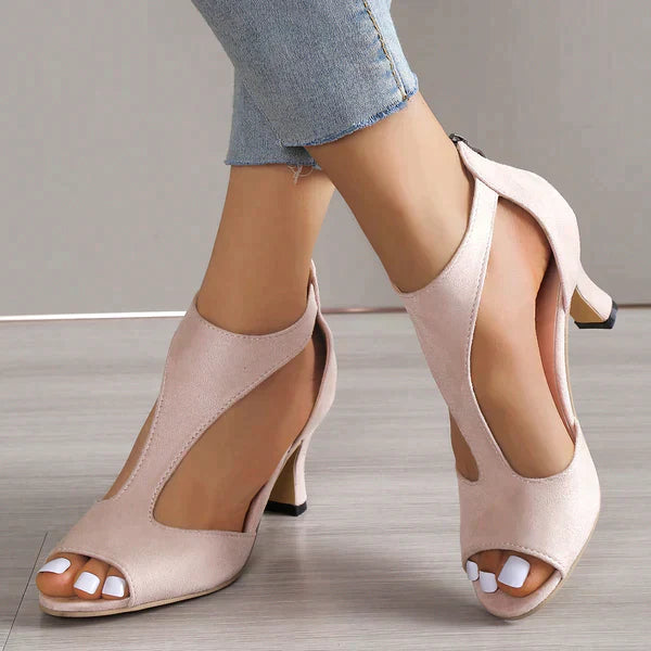 Damen Orthopädische Offene PU Leder Absatzsandalen – Bequeme Unterstützende High Heels