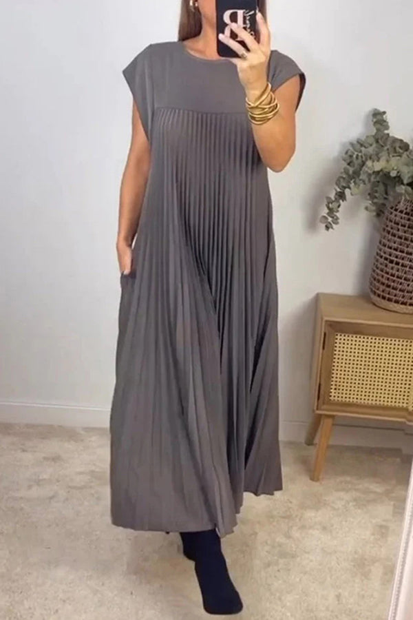 Damen Plissiertes Maxikleid