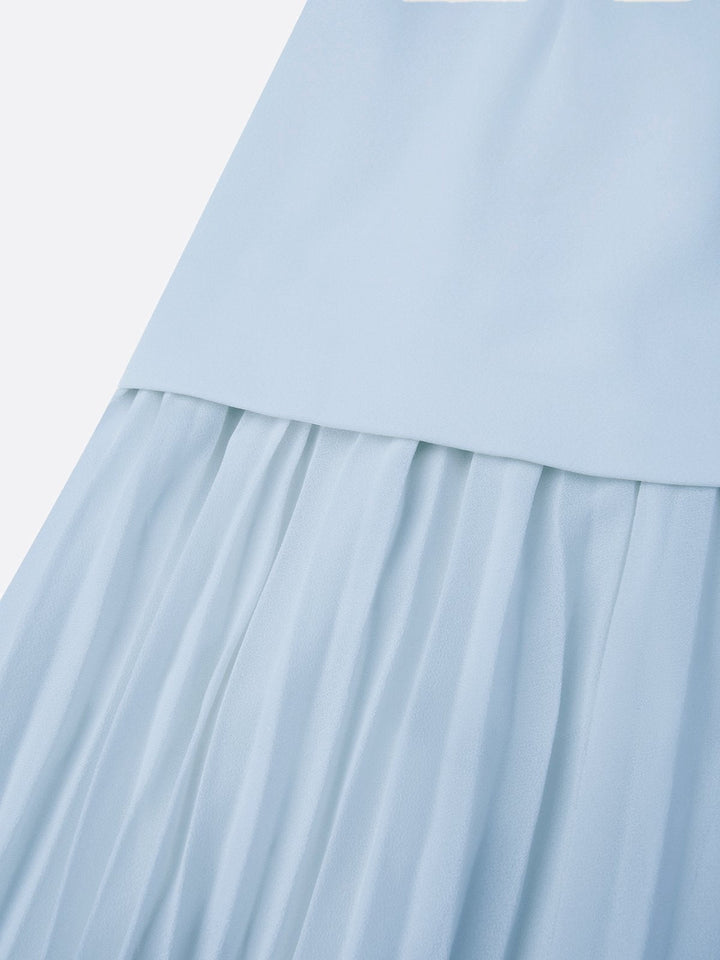 Ärmelloses Maxikleid für Damen mit fließenden Falten – Elegantes Brautjungfernkleid