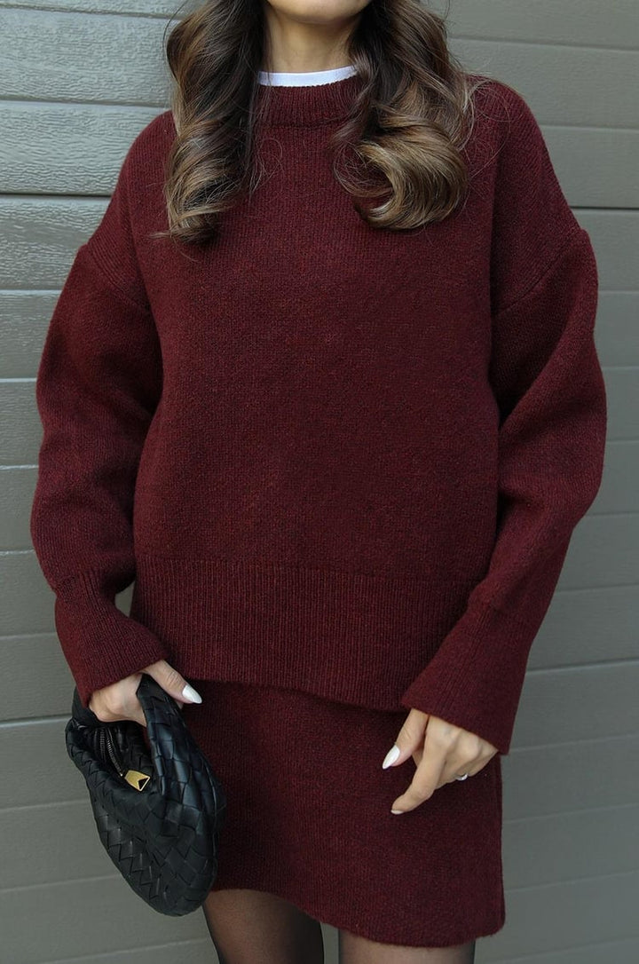 Violet | Gestricktes Set mit Top und Rock