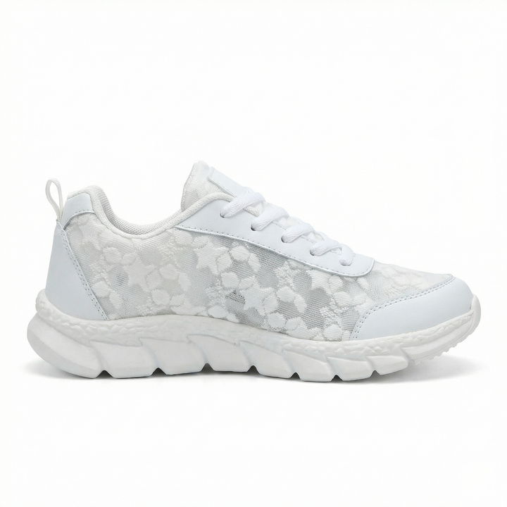 Damen Orthopädische Weiße Mesh Sneaker – Atmungsaktive Fußgewölbe Unterstützung