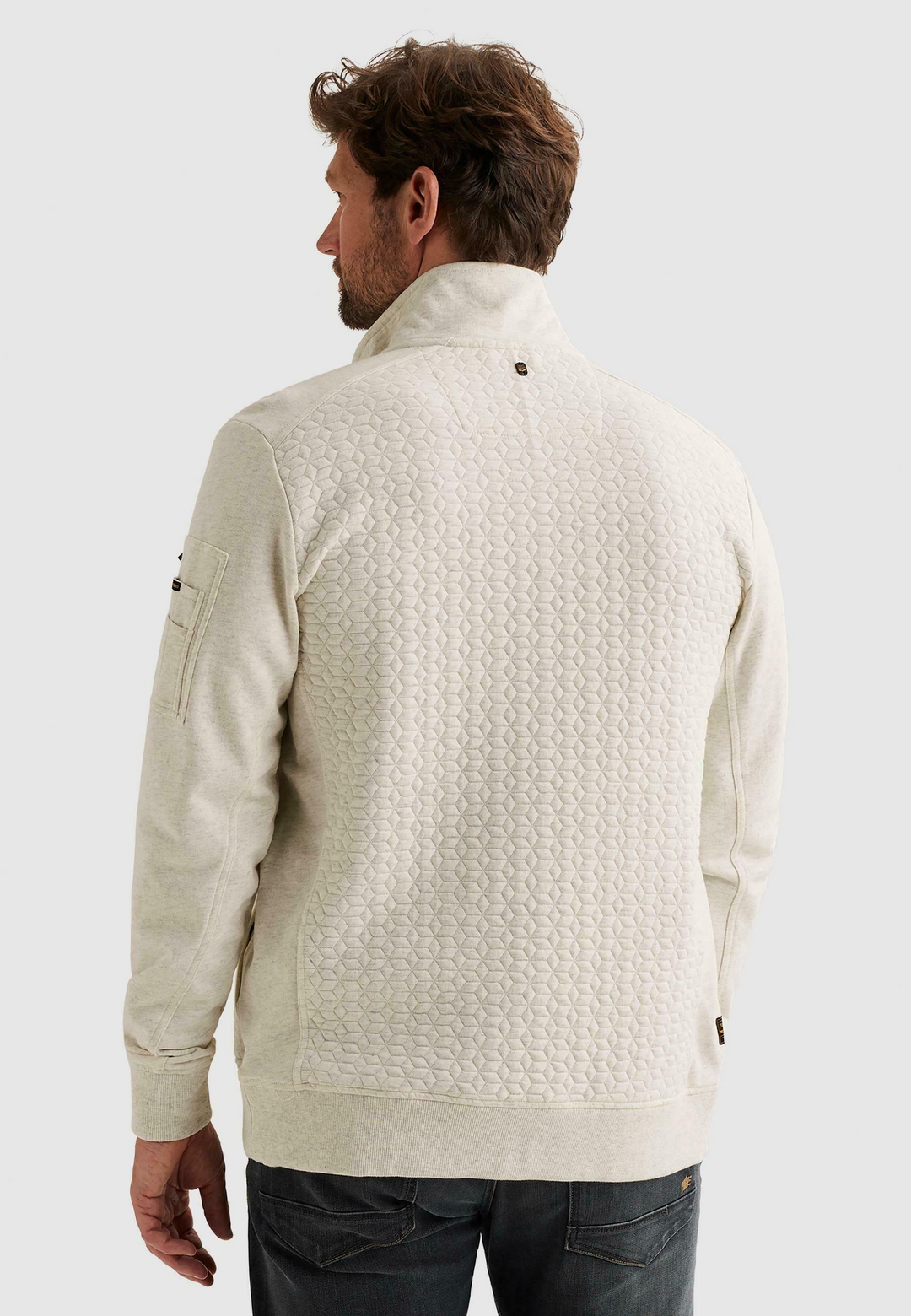 Herren-Rollkragen-Strickjacke mit Reißverschluss – Pullover mit Seitentaschen