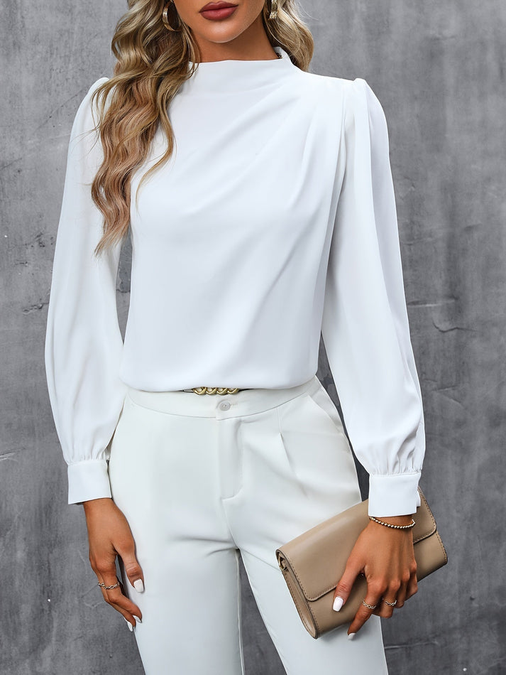 Damen Rollkragenbluse Mit Langarm – Elegante Büro-Passform