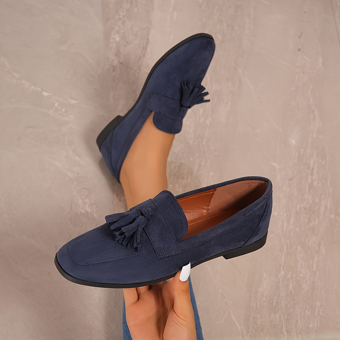 Damen Vintage Slip-On Flats Mit Quasten – Weiche Sohle Komfortschuhe