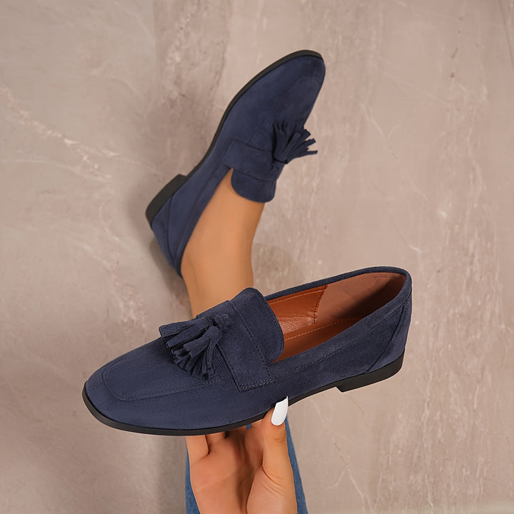 Damen Vintage Slip-On Flats Mit Quasten – Weiche Sohle Komfortschuhe