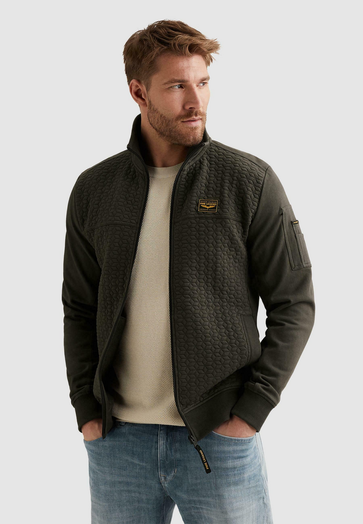 Herren-Rollkragen-Strickjacke mit Reißverschluss – Pullover mit Seitentaschen