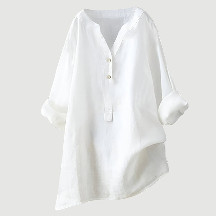 Damen Leichte Lange Bluse Aus Leinen