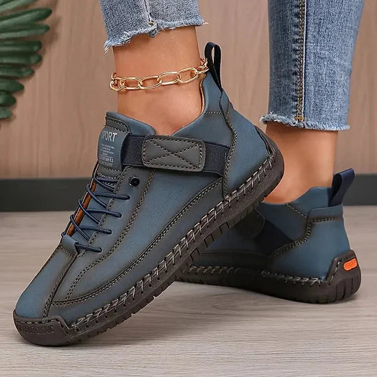 Damen-Sneaker aus Leder mit Schnürung – Bequeme und stützende Laufschuhe