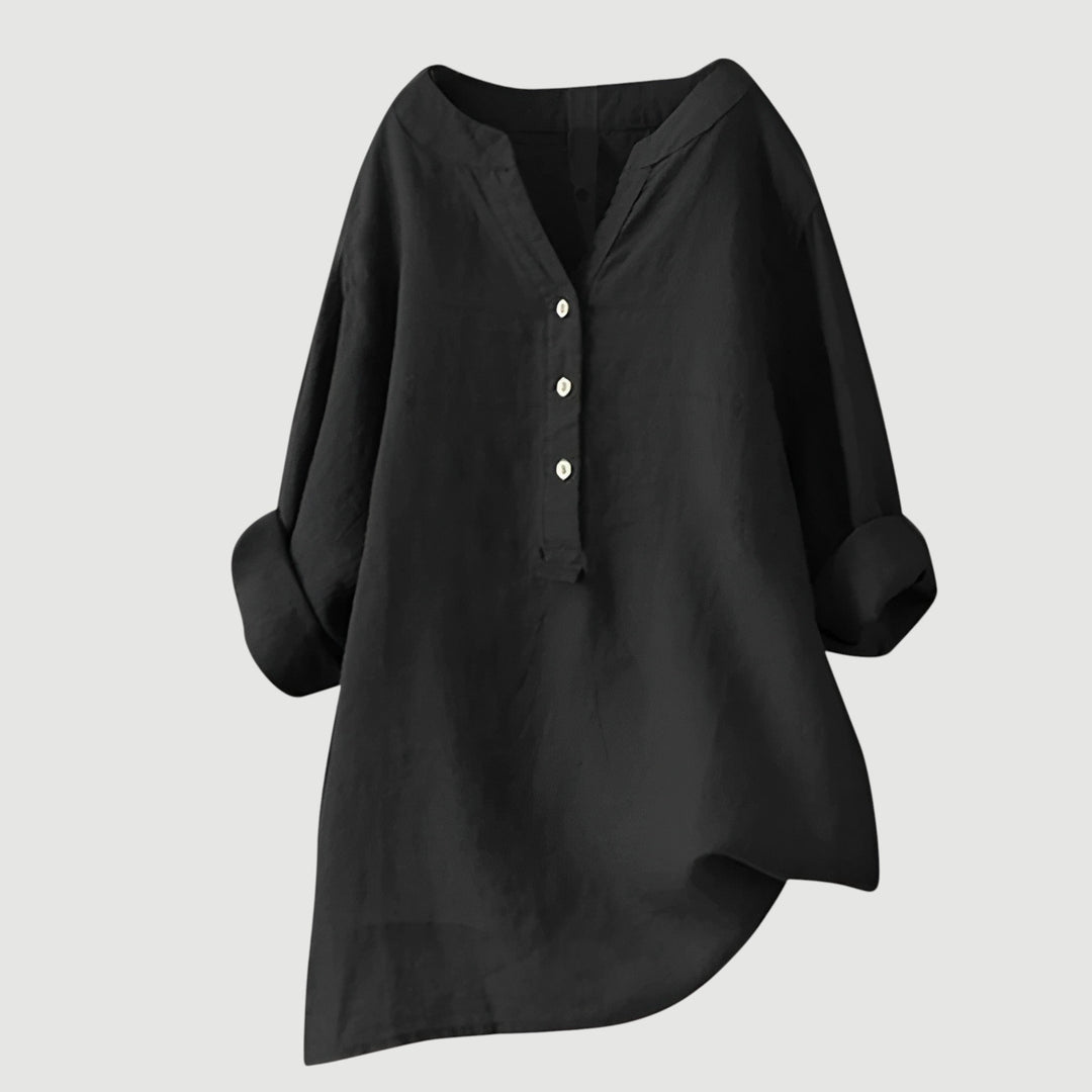 Damen Leichte Lange Bluse Aus Leinen
