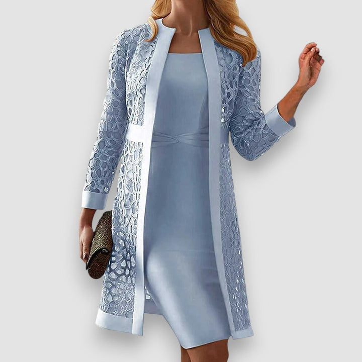 Damen Spitzen Zweiteiliges Kleid